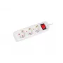 Lanberg PS1-03F-0150-W 1,5 m 3 lizdų Schuko ilgintuvas su apšviestu jungikliu, baltas
