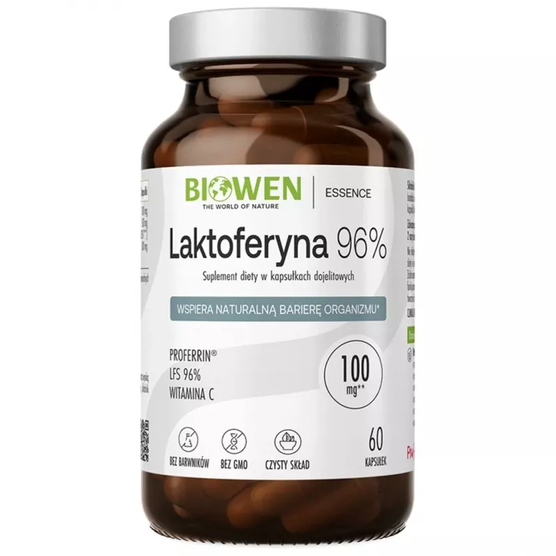 BIOWEN laktoferinas 96 % – 60 kapsulių – labai grynas galvijų laktoferinas, maisto papildas