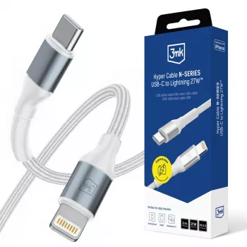 3mk Hyper Cable N-SERIES USB-C į Lightning 3 m PD 3.0 9V/3A 27W baltas