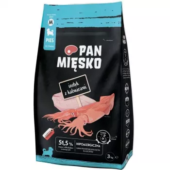 Pan Mięsko sausi šuniukų ėdalas su kalakutiena ir kalmaru, vidutinio dydžio granules, 3 kg