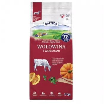 BALTICA Flavours of Regions jautiena su daržovėmis smulkių veislių šunų sausas ėdalas 3kg