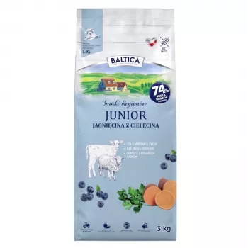 BALTICA Flavours of Regions Junior ėriena su veršiena – bekvapiai šuniukų sausi ėdalai, 3 kg