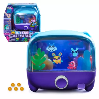 Bitzee Aquarium interaktyvus skaitmeninis augintinio žaislas su 20+ virtualių gyvūnų, jutikliniais ir judesio valdymais, violetinė/rožinė