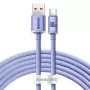 Baseus USB-A į USB-C Crystal Shine 100W 2m violetinis laidas