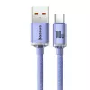 Baseus USB-A į USB-C Crystal Shine 100W 2m violetinis laidas