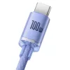 Baseus USB-A į USB-C Crystal Shine 100W 2m violetinis laidas