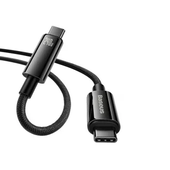 Baseus Tungsten Gold USB-C į USB-C 240W greito įkrovimo laidas 1m juodas
