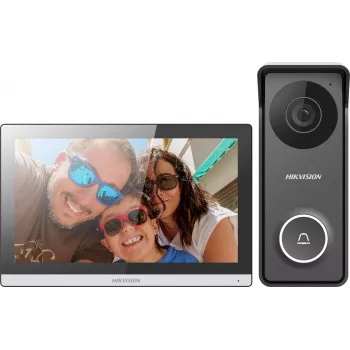 Hikvision Hybrid HD vaizdo domofono rinkinys DS-KIS313-P(B) – 7 colių vidaus monitorius ir 2MP lauko stotis