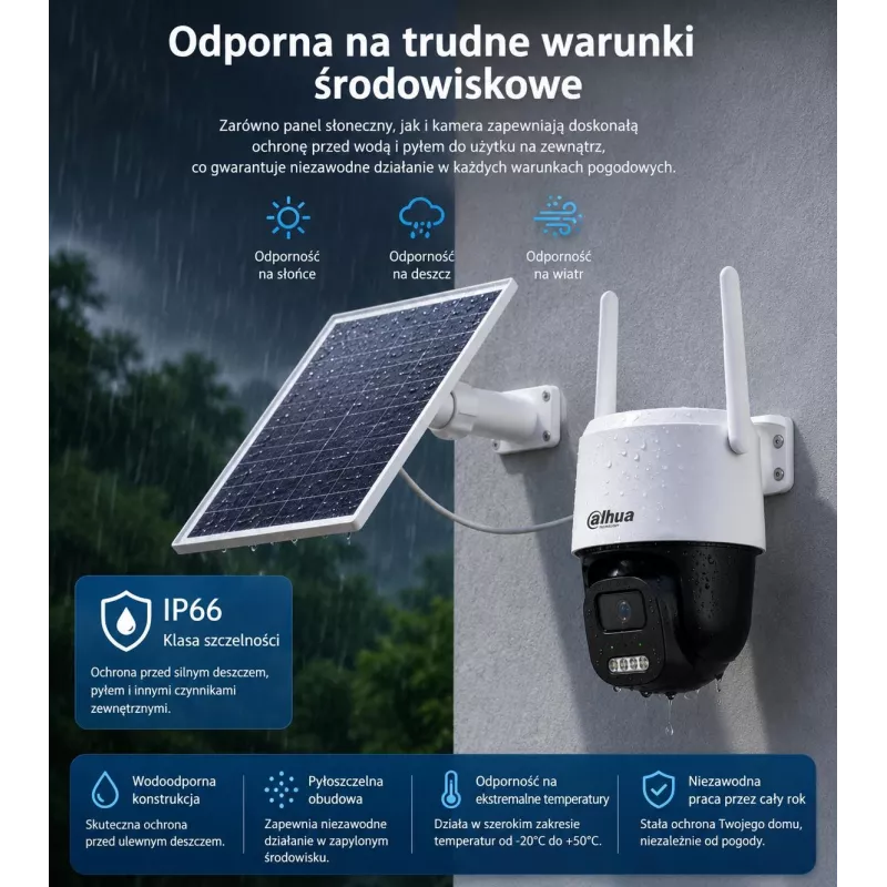 DAHUA BP5E 5MP saulės energija maitinama 4G LTE sukiojama apsaugos kamera su spalvotu naktiniu matymu