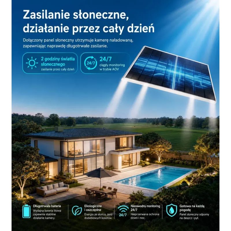 DAHUA BP5E 5MP saulės energija maitinama 4G LTE sukiojama apsaugos kamera su spalvotu naktiniu matymu