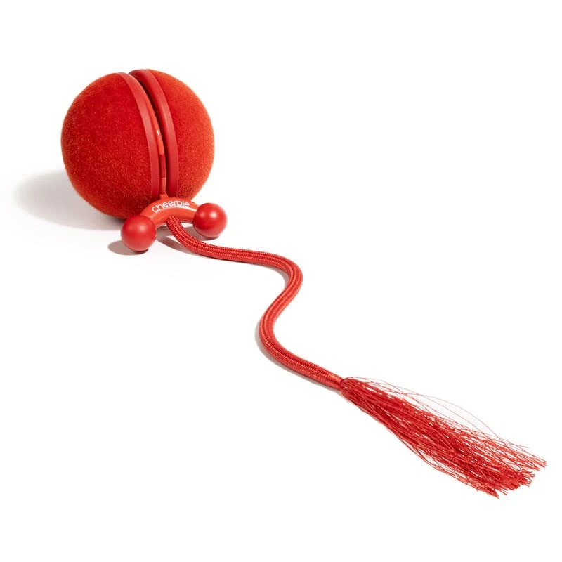 Cheerble WICKED BALL DUO2-VINTAGE RED išmanus interaktyvus žaislas augintiniams, 2 kamuoliukai, USB-C įkrovimas, IP65 atsparūs vandeniui, 3 žaidimo režimai, katėms ir mažiems šunims