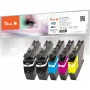 PEACH Ink Multipack PI500-430, suderinamas su Brother LC-421 (juoda, žydra, rausvai raudona, geltona) - 4 vnt.