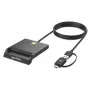 Manhattan USB-C ir USB-A Combo kortelių skaitytuvas, juodas