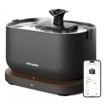 PETLIBRO Dockstream vandens fontanas su programėle katėms ir šunims, 2,5 l, 5 sluoksnių filtracija, itin tylus <30dB, be BPA, juodas