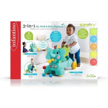B-KIDS 3-in-1 Sėdėjimo, ėjimo ir važiavimo dramblys by Infantino