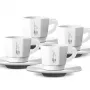Bialetti RTATZ402 Espresso puodelių rinkinys, 4 vnt., baltas porcelianas, 75 ml