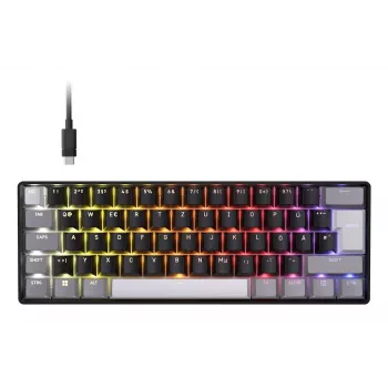 Corsair CLIPPER PRO MINI 60 Hall Effect 60% laidinis USB magnetinio jungiklio QWERTZ juoda žaidimų klaviatūra