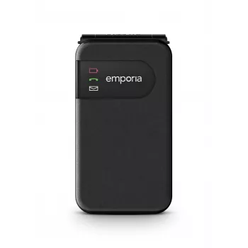 Emporia SIMPLICITYglam Black (2025) 2,8 colio senjorų telefonas su SOS mygtuku, 4G LTE, įkrovimo stotelė