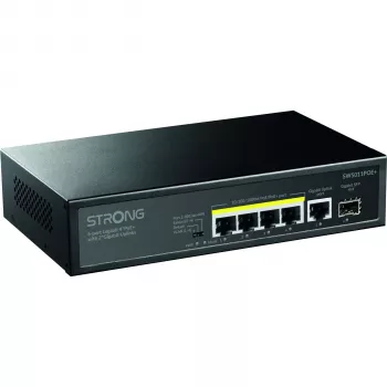 Strong SW5011POE+ 8 prievadų Gigabit PoE+ komutatorius, 120W biudžetas, metalinis, be ventiliatoriaus