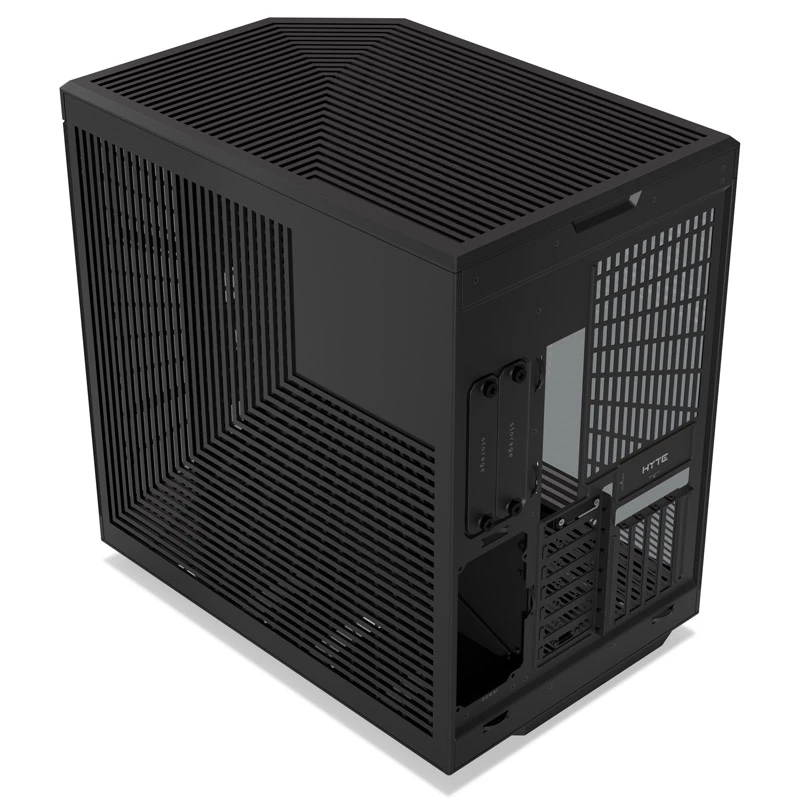 HYTE Y70 Touch juodas Mid Tower korpusas su panoraminiu grūdintu stiklu ir 14,1 colio jutikliniu ekranu, ATX/E-ATX, vertikalia GPU laikikliu