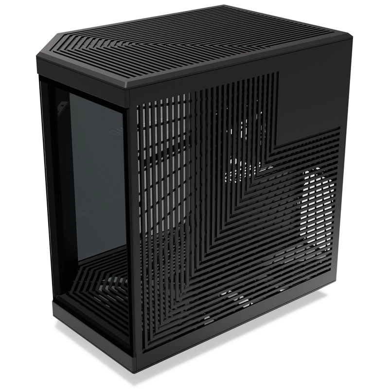 HYTE Y70 Touch juodas Mid Tower korpusas su panoraminiu grūdintu stiklu ir 14,1 colio jutikliniu ekranu, ATX/E-ATX, vertikalia GPU laikikliu