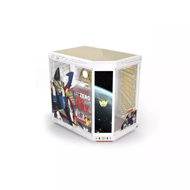 HYTE Y70 Touch Infinite Gundam Wing Edition vidutinio bokšto korpusas, dvigubas grūdintas stiklas, 4K jutiklinis ekranas, baltas
