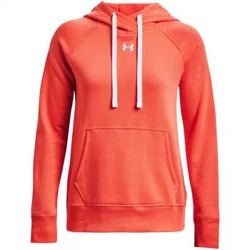Under Armour moteriškas Rival Fleece HB gobtuvas Phoenix Fire/Balta 1356317 877