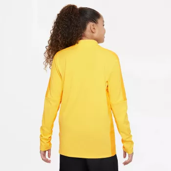 Nike Dri-FIT Academy 23 Drill Top vaikų ilgomis rankovėmis futbolo treniruočių viršutinė dalis su ketvirčio užtrauktuku Opti Geltona/Juoda S dydis