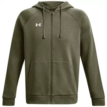 Under Armour vyriškas Rival Fleece pilno užtrauktuko gobtuvas chaki spalvos 1379767 390