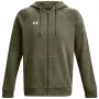 Under Armour vyriškas Rival Fleece pilno užtrauktuko gobtuvas chaki spalvos 1379767 390