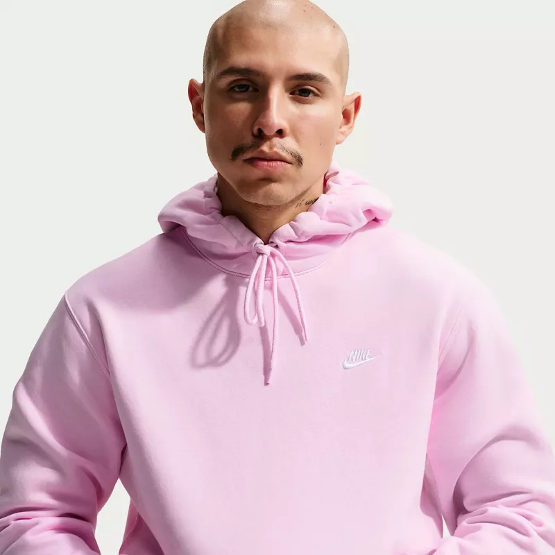 Nike Club Fleece vyriškas gobtuvas šviesiai rožinis FN3859-663 L dydis