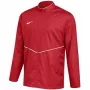 Nike Park 26 Rain vyrų futbolo striukė raudona XL - atspari vandeniui, su gobtuvu, pilnu užtrauktuku