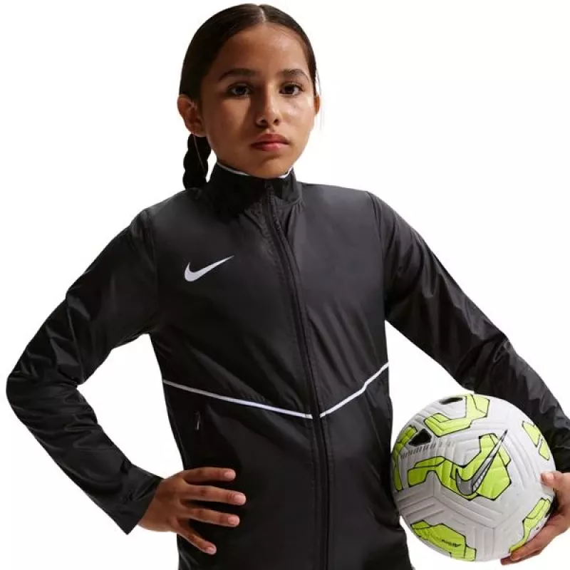 Nike Park 26 Rain vaikų vandeniui atspari striukė su gobtuvu ir užtrauktuku - juoda, dydis L