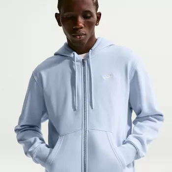 Nike vyriškas Club Fleece pilno užtrauktuko gobtuvas mėlynas (FN3861 407) M dydis