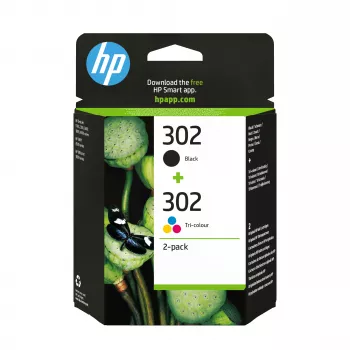 HP 302 2 vnt. juodos ir trispalvės originalios rašalo kasetės