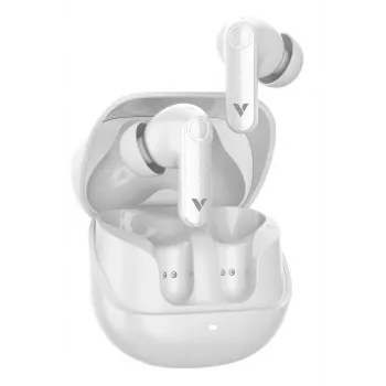 Verbatim TruSound Pro Earbuds White – belaidės ausinės su aktyviu triukšmo slopinimu, Bluetooth 5.3, IPX4, 30h baterija