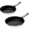 Tefal Emotion nerūdijančio plieno keptuvių rinkinys, 2 vnt., 24 cm ir 28 cm, tinka indukcijai, galima plauti indaplovėje, atsparus orkaitei iki 250°C