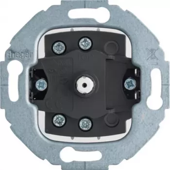 Hager WDE387603 įleidžiamas sukamasis perjungimo jungiklio įdėklas, 10 AX, 250 V, baltas