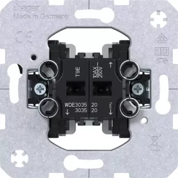 Hager WDE303520 žaliuzių/roletų jungiklis su mechanine ir elektrine blokuote, poliarinė balta