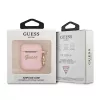 GUESS GUA2SSSI AirPods 1/2 dėklas rožinis silikoninis Vintage Script