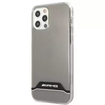AMG AMHCP12MTCBW iPhone 12/12 Pro permatomas kietas dėklas, elektroplatinis juodas ir baltas
