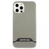 AMG AMHCP12MTCBW iPhone 12/12 Pro permatomas kietas dėklas, elektroplatinis juodas ir baltas