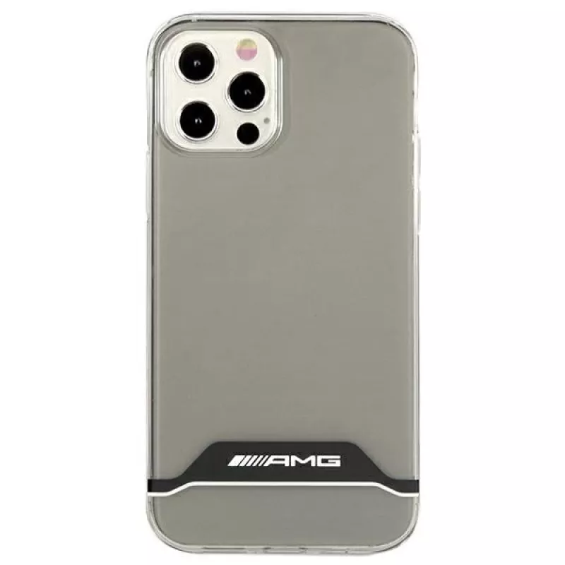 AMG AMHCP12MTCBW iPhone 12/12 Pro permatomas kietas dėklas, elektroplatinis juodas ir baltas