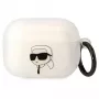 Karl Lagerfeld AirPods Pro dėklas permatomas su Karlo siluetu