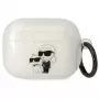 Karl Lagerfeld KLAPHNKCTGT AirPods Pro dėklas permatomas su blizgučiais Karl & Choupette