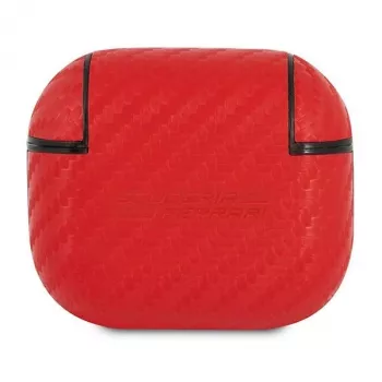 Ferrari FESA3CARE On Track AirPods 3 dėklas Raudonas PU anglis