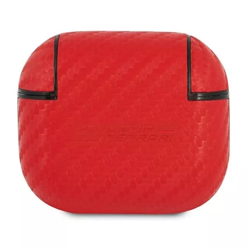 Ferrari FESA3CARE On Track AirPods 3 dėklas Raudonas PU anglis