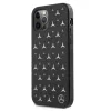 Mercedes-Benz iPhone 12 Pro Max kietasis dėklas, sidabrinių žvaigždučių raštas, juodas