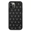 Mercedes-Benz iPhone 12 Pro Max kietasis dėklas, sidabrinių žvaigždučių raštas, juodas