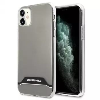 AMG AMHCN61TCBW kietas dėklas, skirtas iPhone 11 / XR 6,1 colio – permatomas su elektroplatinto juodos ir baltos spalvos rėmeliu